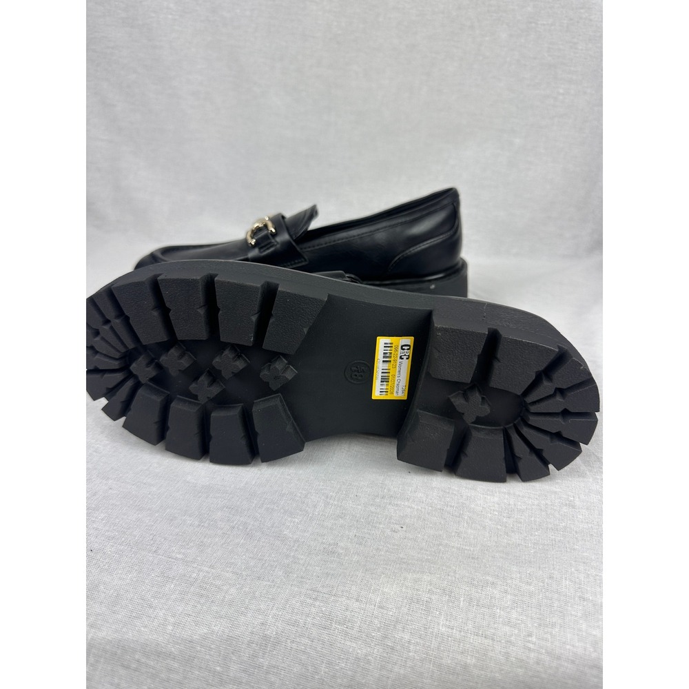 Wild Fable Black Lug Sole Loafers Horsebit Detail Memory Foam Size 8.5 - Picture 4 of 8